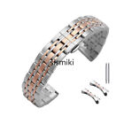 Polish Curved Stainless Steel Metal Watch Band Bracelet Strap Clasp Replacement