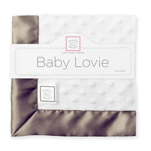 New Swaddle Designs Baby Lovie, Small Security Blanket, Dots w/Taupe Satin - Picture 1 of 3