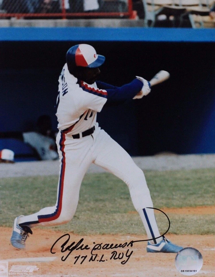 Andre Dawson '77 NL ROY HOF Expos Cubs Autographed 8x10 Signed Photo JSA COA - Image 1 of 4