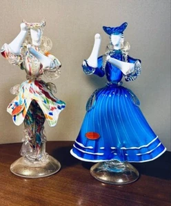 Schöne Vintage venezianische Murano Glas Die Dame und der Prinz Figur 11,8 Zoll Italien - Bild 1 von 14