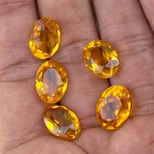 Natural 29.50 Ct Certified Brazilian Yellow Citrine Loose Gemstone 5Pcs Lot - Picture 1 of 8