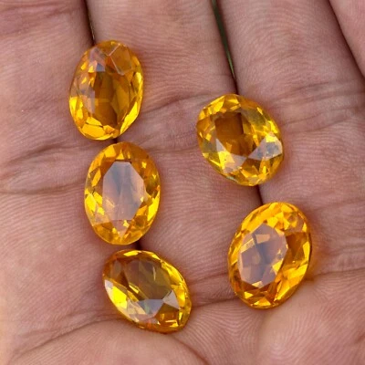 Natural 29.50 Ct Certified Brazilian Yellow Citrine Loose Gemstone 5Pcs Lot - Image 1 of 4