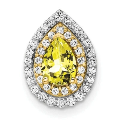 14K Two-tone Gold Lab-Created Diamond & Created Yellow Sapphire Pendant - Image 1 of 2
