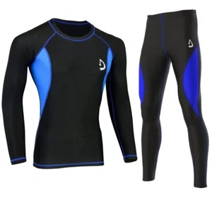 New Mens Skin Fit Tights Compression Baselayer Gym Workout Running Active Tight - Picture 1 of 24