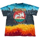 Led Zeppelin Mens Graphic T-shirt 1975 US Tour Icarus Concert Tie Dye Size L