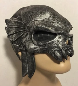 Vintage Rubies Silver Armored Skull Half Latex Mask Costume Accessory Adult Teen - Picture 1 of 9