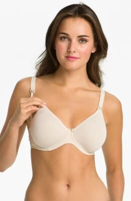 NUEVO CON ETIQUETAS ANITA 5059 Sujetador de enfermería de maternidad con aros de espuma espaciadora 32F beige claro desnudo Foto 1 de 2