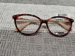 Longines LG5013 H 054 Eyeglass frames Red Print Beige  54 14 140 New - Picture 1 of 4