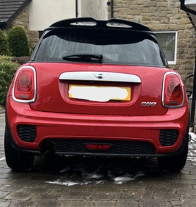MINI COOPER F56 JCW PACK COMPLETE REAR BUMPER IN CHILLI RED, GOOD CONDITION - Picture 1 of 1