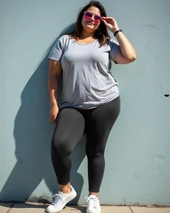 Women's Plus Size High Waisted Leggings: Soft, Tummy Control (Sizes L-6XL) - Picture 1 of 19