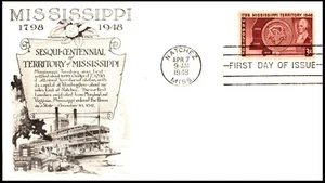 955-17 Mississippi Terr FDC, Day Lowry Cachet, Unaddressed with OF. - Picture 1 of 3