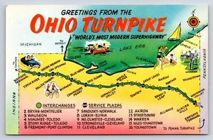 Postkartengrüße vom Turnpike, modernste Autobahn der Welt, Karte - Bild 1 von 2
