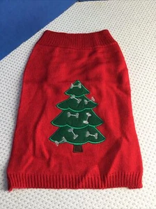 Maglione Rosso Abbigliamento con Albero di Natale Verde per Cani - Taglia Large - Nuovo - Foto 1 di 5