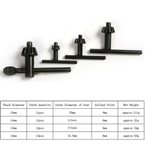 4x 10-20mm Bohrfutterschlüssel Metall Zahnkranz Bohrfutter Schlüsel Bohrmaschine - Bild 1 von 12