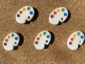 Set of 5 ARTIST’S PALETTE bulletin board pushpins, thumbtacks, or magnets - Picture 1 of 9