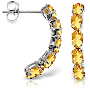 2.5 CTW 14K Solid White Gold Earrings Natural Citrine - Picture 1 of 2