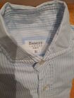 Emmett London Blue Stripe Cotton Linen Shirt Uk Slim Fit Medium