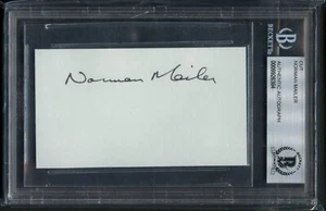 Norman Mailer signed autograph 1x3 cut Novelist Journalist & Playwright BAS Slab - Picture 1 of 1