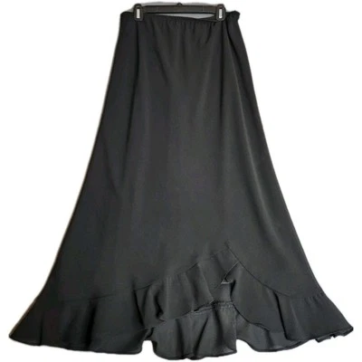 vtg 90s MSK Black Chiffon Flutter Skirt Whimsigoth Dark Fairycore Witchy Y2K 14 - Image 1 of 4