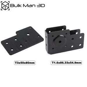 PACK de 2 placas de extremo de polea de actuador lineal de aluminio negro para enrutador de grabado CNC - Imagen 1 de 9