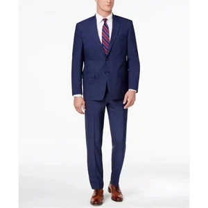 Tuta Lauren Ralph Lauren 44L 40W 2 pezzi ultraflex blu navy a quadri NUOVA lana - Foto 1 di 24