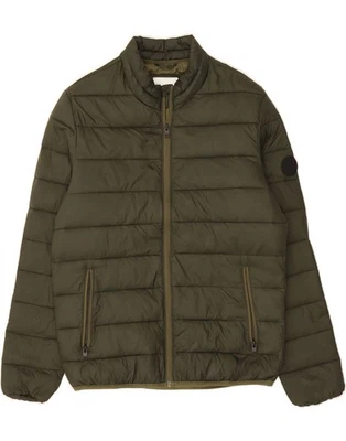 JACK & JONES Mens Padded Jacket UK 38 Medium Khaki Nylon BP03 - Image 1 of 4