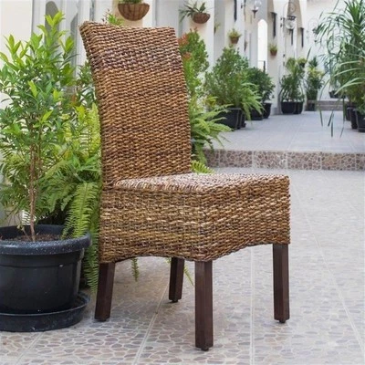 International Caravan Bali Arizona Woven Abaca Dining Chair (Set of 2) - Image 1 of 3