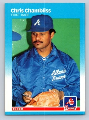 1987 Fleer #513 Chris Chambliss Atlanta Braves - NM/MT - Image 1 of 2