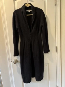 Vintage Y2K Eastside Westside Angora Long Black Duster Sweater Women’s Large - Picture 1 of 4