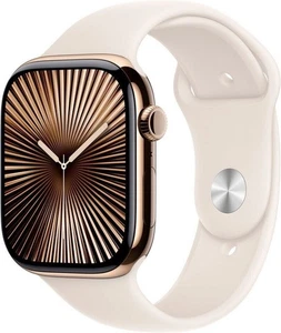 Apple Watch Series 10, 46mm, GPS + Cellular, Gold Polarstern, Titan Sportarmband - Bild 1 von 5