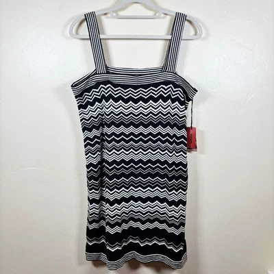 Vestido sin mangas suéter Missoni X Target talla L blanco y negro Chevron ligero retro Foto 1 de 4