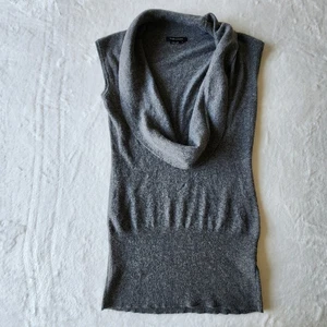 BCBGMaxazria Wool Angora Sweater Womens Small Gray Cowl Tunic Sleeveless Career - Picture 1 of 12