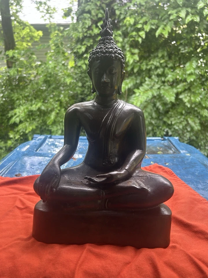 Китайская антикварная бронзовая статуя Будды 18 века - Изображение 1 из 4