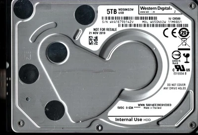 WD50NDZW-11MR8S1 S/N: WXQ1E WESTERN DIGITAL 5TB THAILAND NOV 2019 - Image 1 of 2