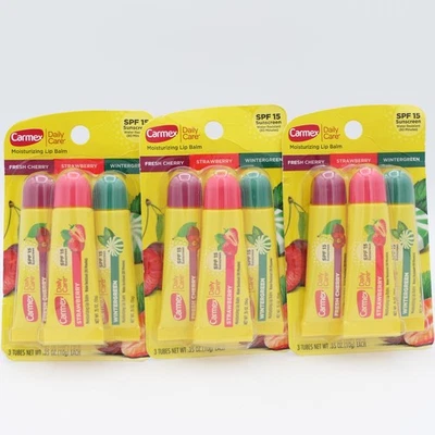 Bálsamo labial hidratante Carmex Daily Care con FPS 15 3 sabores 3 paquetes de 3 Foto 1 de 2