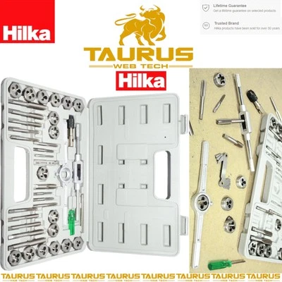 40 Pc HILKA Alloy Steel Tap & Die Set DIY Metric Taps Dies & Holders UK FREE P&P - Image 1 of 4