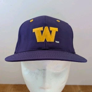 Washington Huskies NCAA Vtg 90's Snapback Hat Cap Purple Gold UW - Picture 1 of 7