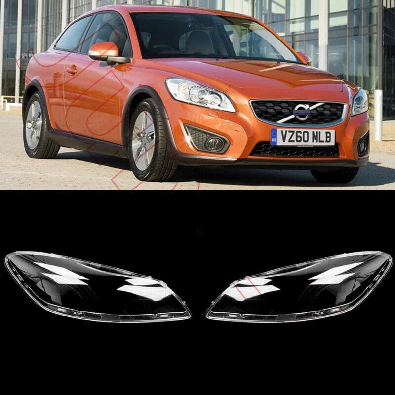 Nuevo 1 par de cubiertas de lente transparentes para faros + pegamento de sellado apto para Volvo C30 2011-2013 Foto 1 de 4