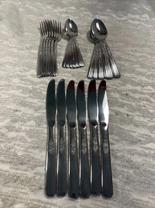 Oneida Stainless USA Thor ROSA SCANALATA 24 pezzi set per sei -- 7517 - Foto 1 di 6