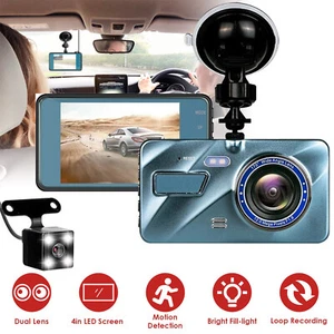 4" LED Screen Front & Rear Dash Camera Cam Loop Recording Video Recorder for Car - Picture 1 of 18