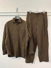 Y's  Yohji Yamamoto Shirt + Pants Set Wool Houndstooth Check Matching cloth