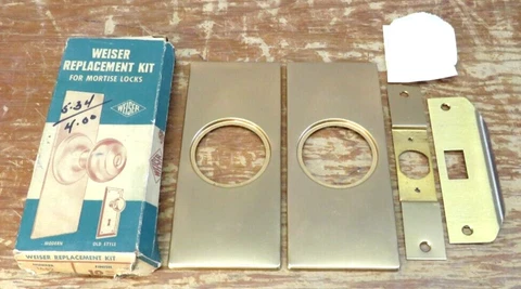 VINTAGE Weiser Replacement Kit for Mortise Locks | Kit#: 1652 | 10 Dull Bronze Cover