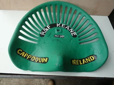 TRACTOR   IMPLEMENT   SEAT   VINTAGE   R & F  KEANE  CAPPOQUIN  IRELAND NO 19 - Image 1 of 4