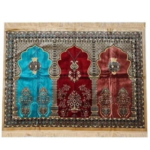 Alfombra de oración grande islámica Kaba grande de lujo Musallah Janamaaz (3 personas) - Imagen 1 de 2