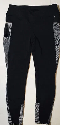 Leggings ajustados para mujer Danskin Now ropa deportiva blanco y negro estampado en zigzag talla M Foto 1 de 4