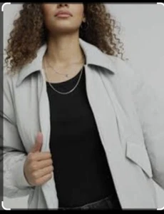 Ladies grey oversized bomber jacket from ASOS size 8 UK / 36 EU - Picture 1 of 12