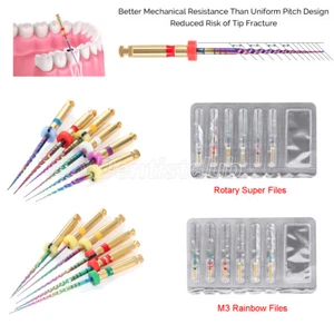 Limas Dentales Rotativas Super/M3 Arco Iris Activación Térmica Endo Limas Motor 25mm - Imagen 1 de 30