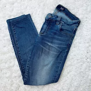 Pantalones de mezclilla azules ajustados en dificultades de altura baja Kut From the Kloth para mujer talla 0 palillo de dientes - Imagen 1 de 7