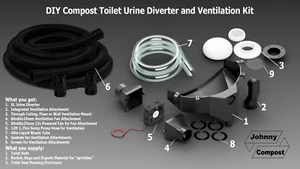 DIY Compost Toilet XL Urine Diverter and Ventilation Kit - Picture 1 of 12