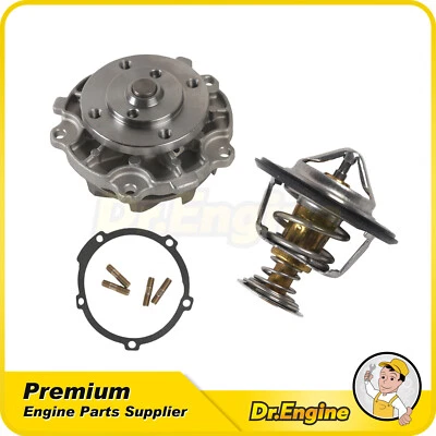 Water Pump w/ Thermostat Assembly Fit 87-07 Buick Chevrolet Oldsmobile Pontiac - Image 1 of 4